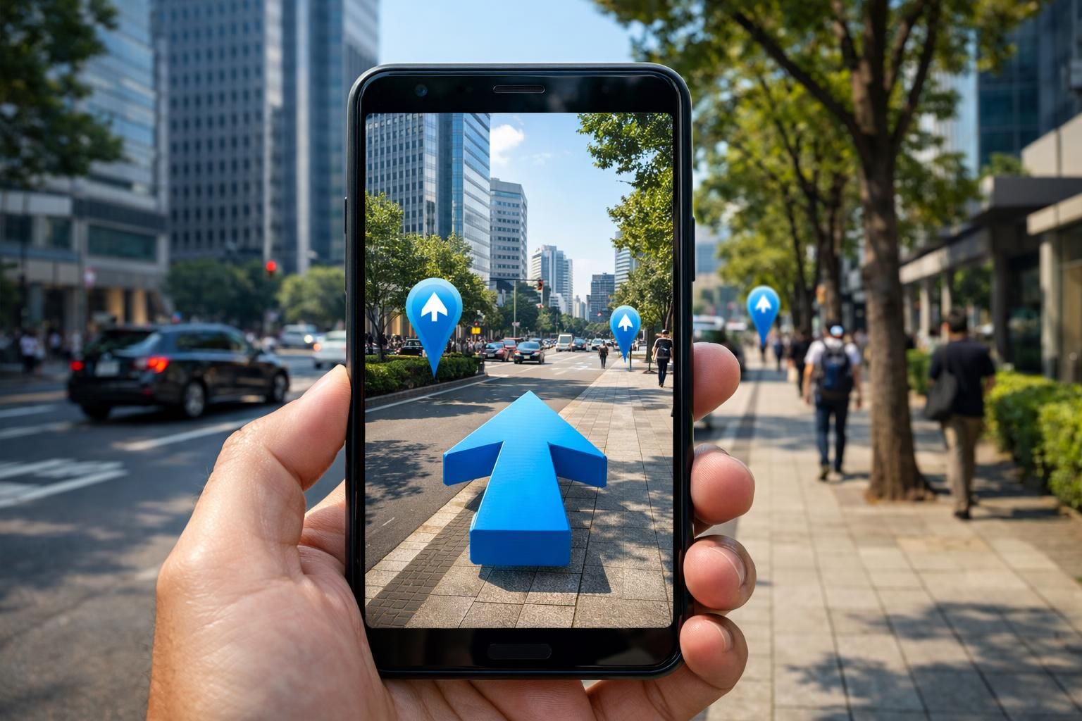 google maps menambahkan mode realitas tertambah (ar) untuk memudahkan navigasi jalan dengan panduan visual yang lebih interaktif dan akurat.