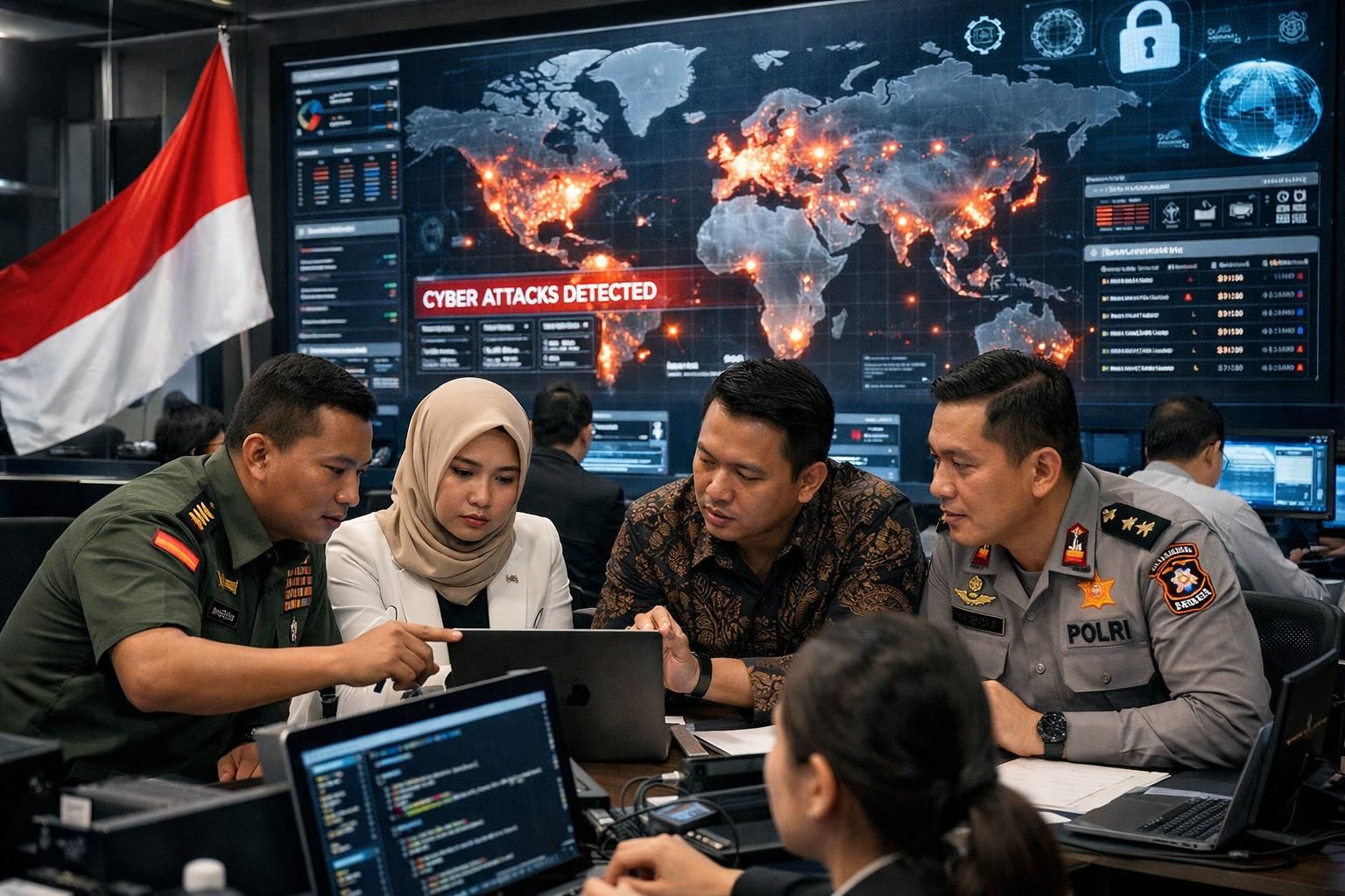 indonesia memperkuat kebijakan keamanan siber untuk melindungi infrastruktur digitalnya pasca serangan siber terbaru, memastikan keamanan data dan sistem nasional.