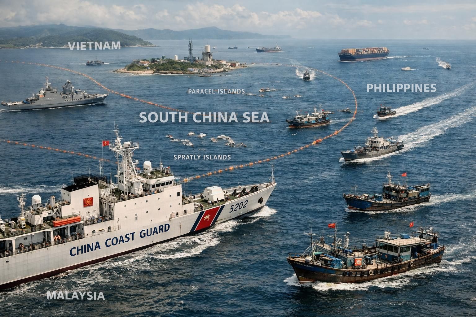 analisis ketegangan di laut china selatan dan strategi diplomasi yang digunakan oleh negara-negara regional untuk mencapai stabilitas dan perdamaian.
