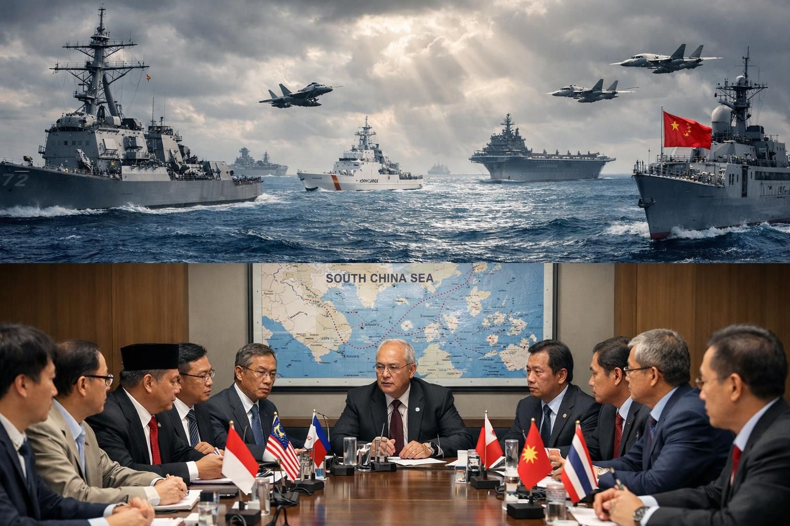 analisis ketegangan di laut china selatan dan strategi diplomasi yang digunakan oleh negara-negara regional untuk menjaga perdamaian dan stabilitas wilayah.