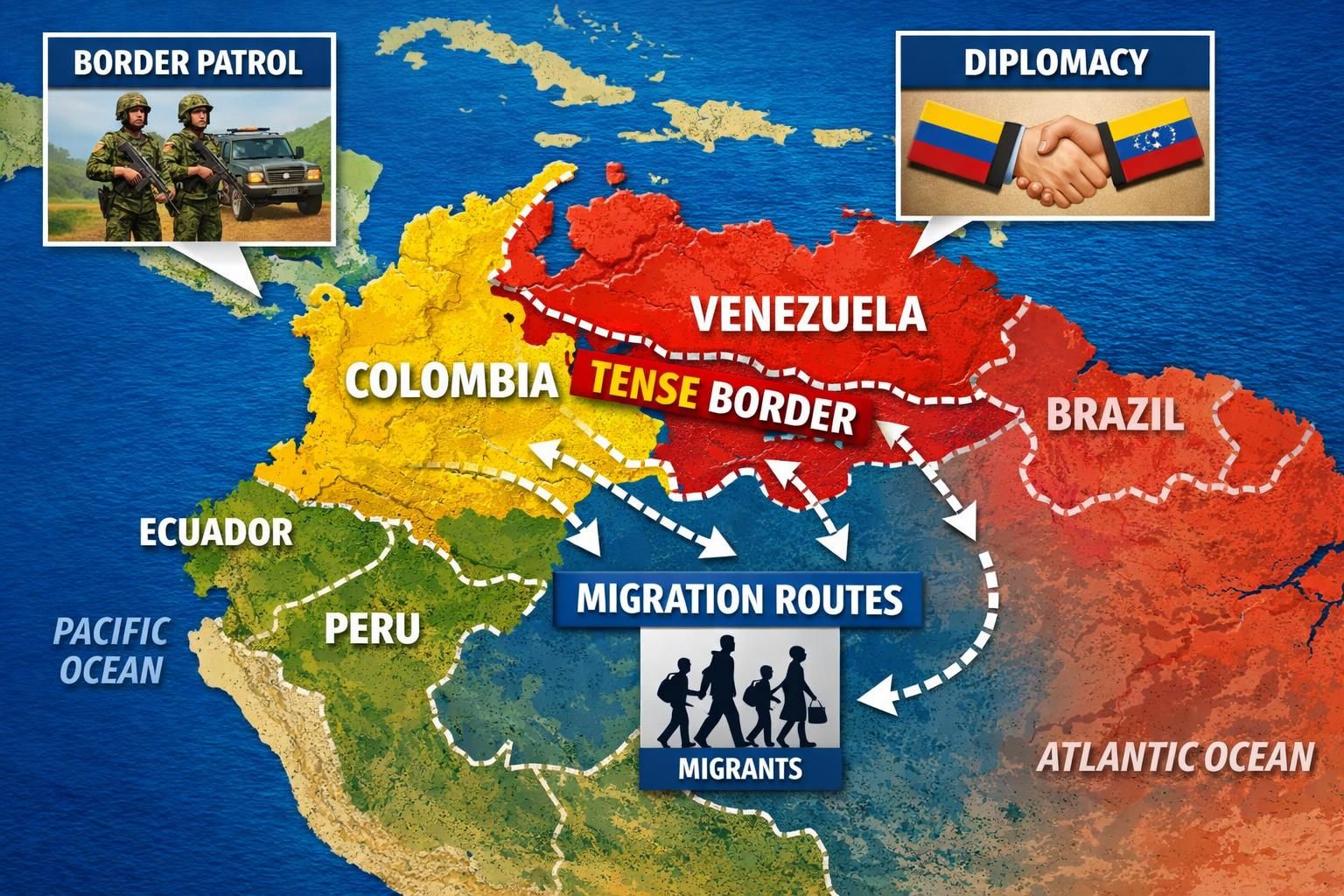 kolombia meningkatkan kesiagaan di perbatasan setelah perubahan kekuasaan di venezuela untuk menjaga keamanan dan stabilitas regional.