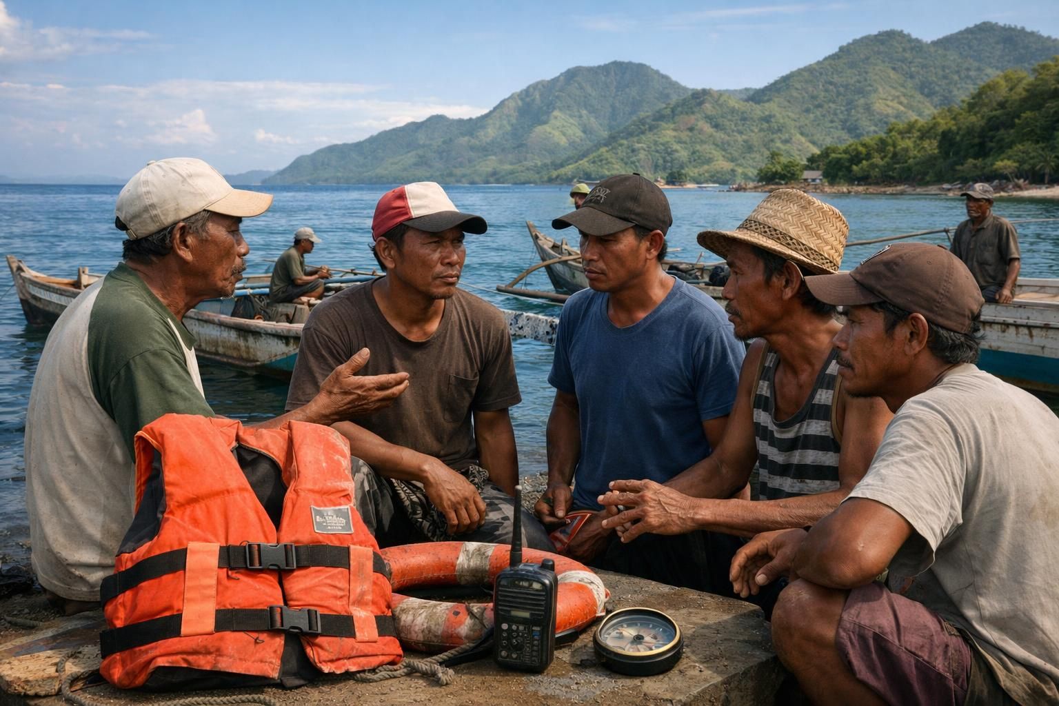 komunitas nelayan di flores menyoroti minimnya peralatan keselamatan laut yang berpotensi membahayakan keselamatan para nelayan saat melaut.