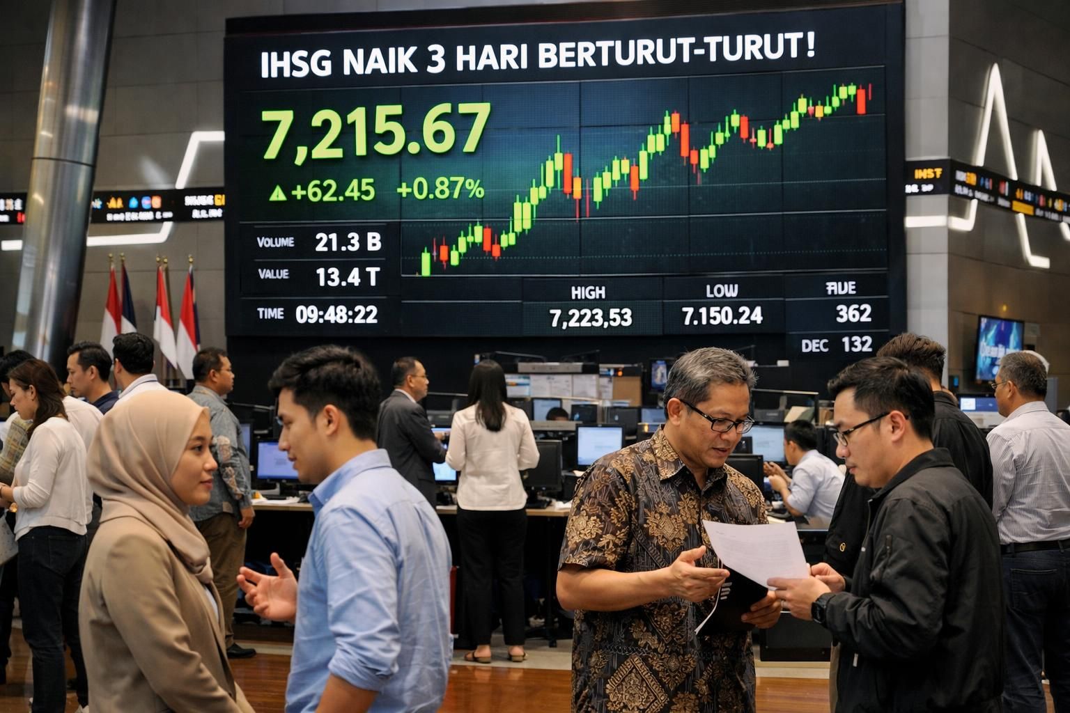 pasar saham indonesia mencatat kenaikan selama tiga sesi berturut-turut di awal tahun 2026, menunjukkan optimisme investor dan stabilitas ekonomi.