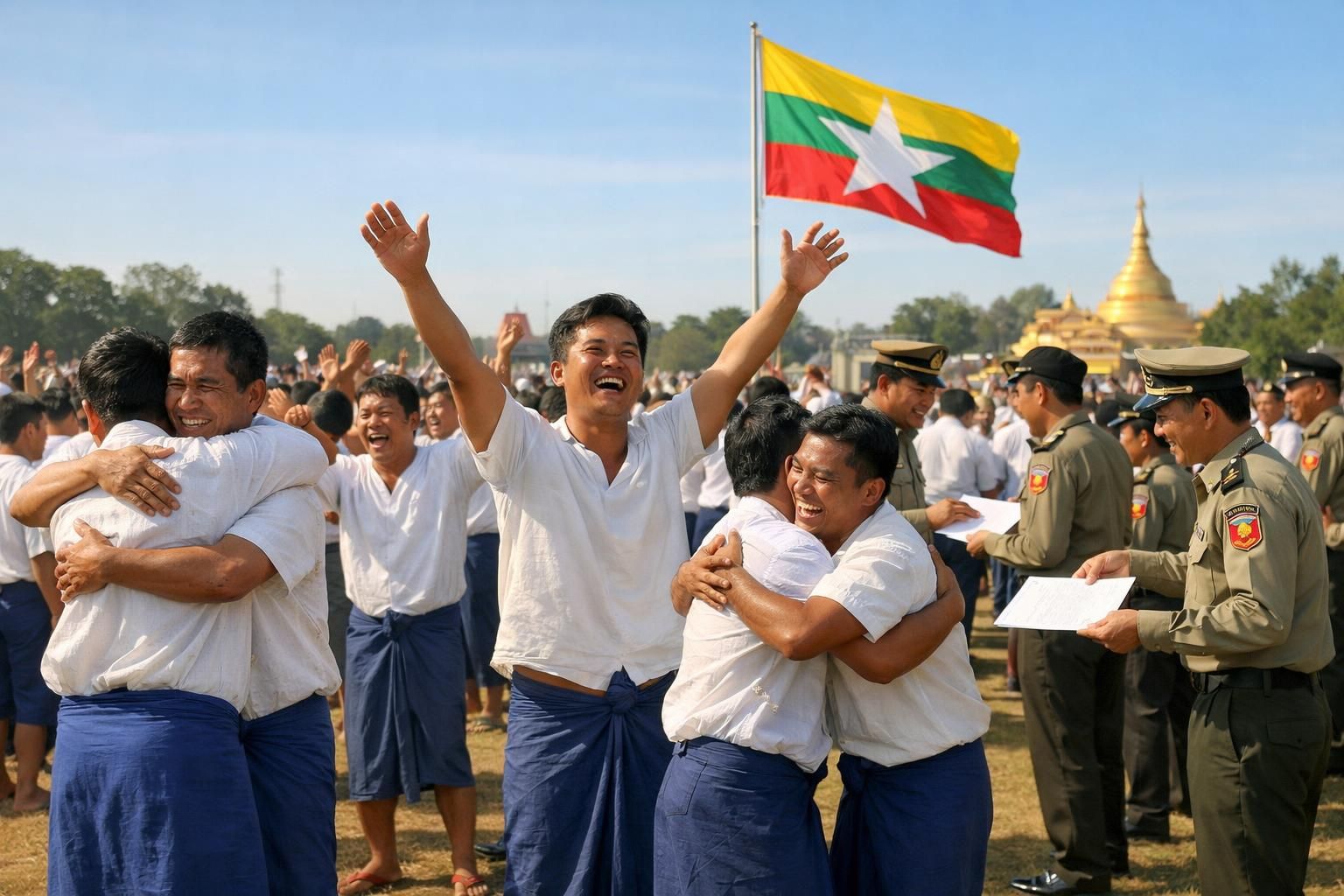 pemerintah myanmar memberikan amnesti kepada ribuan narapidana dalam rangka merayakan hari kemerdekaan, langkah yang bertujuan meningkatkan rekonsiliasi nasional dan perdamaian.