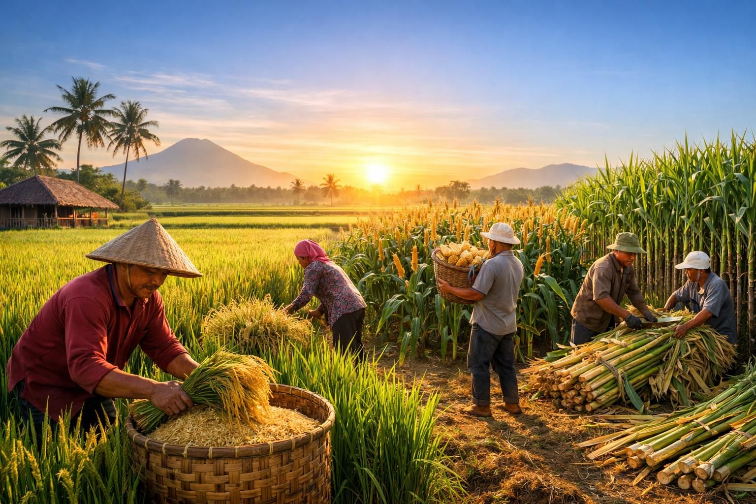 indonesia menghentikan impor beras, gula, dan jagung hingga tahun 2026 setelah berhasil mencapai swasembada pangan nasional, memperkuat ketahanan pangan dan kemandirian negara.