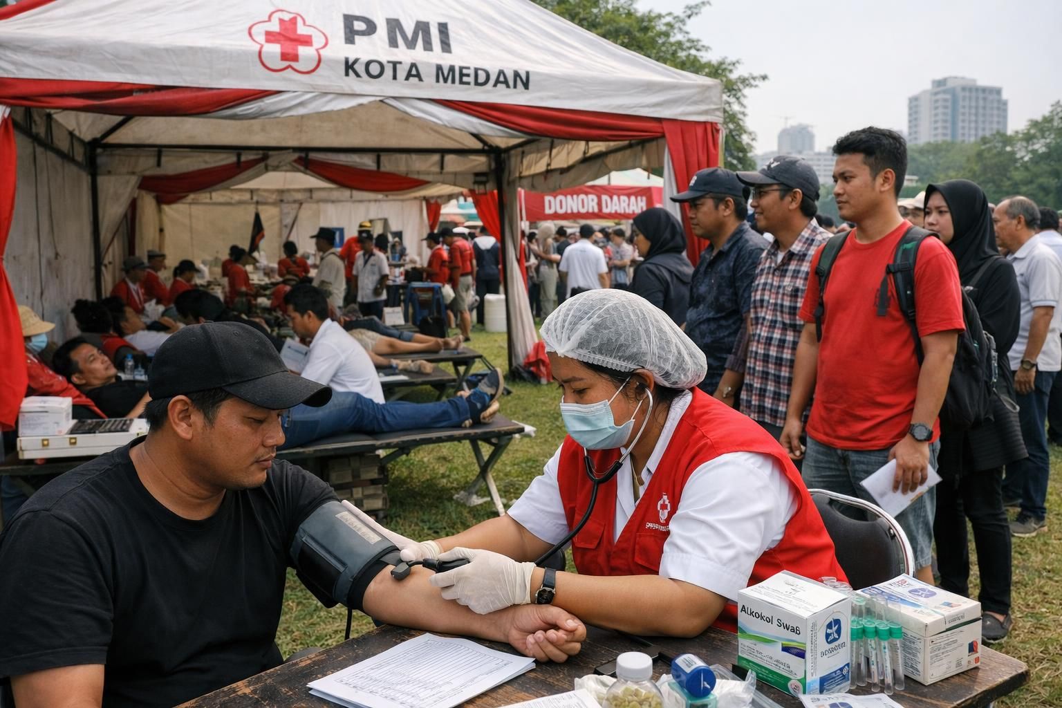 kampanye donasi darah di medan meningkat pesat setelah lonjakan kebutuhan darah di rumah sakit, mengajak masyarakat untuk berpartisipasi menyelamatkan nyawa.