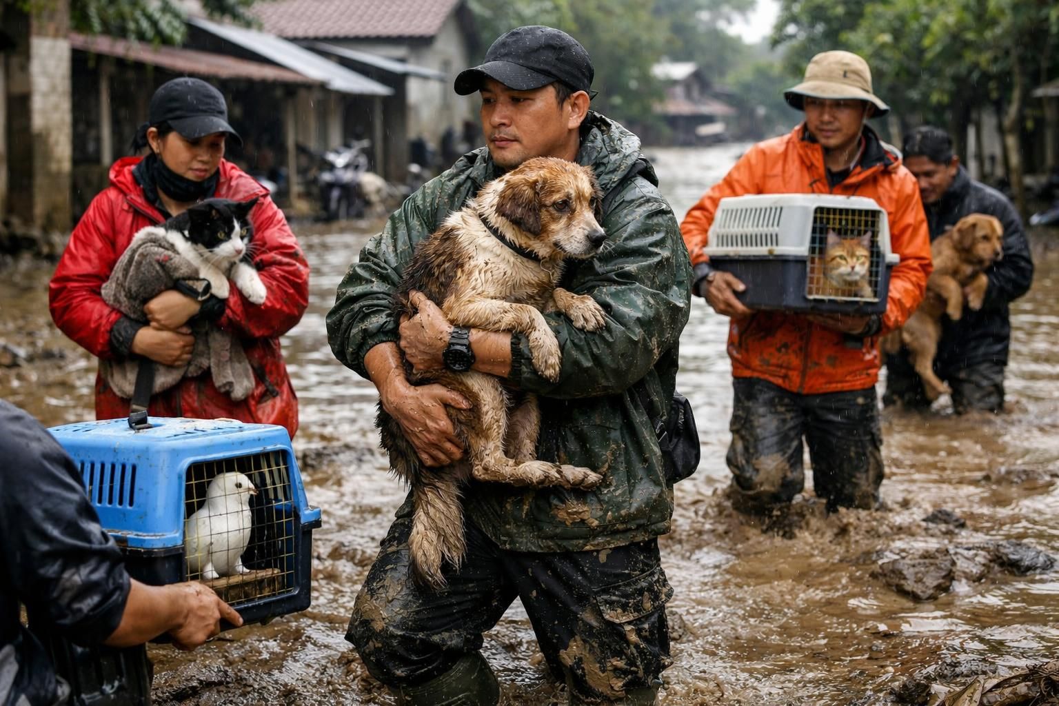 relawan hewan di yogyakarta berjuang menyelamatkan puluhan hewan peliharaan yang terdampak banjir, memberikan pertolongan dan tempat aman bagi mereka.