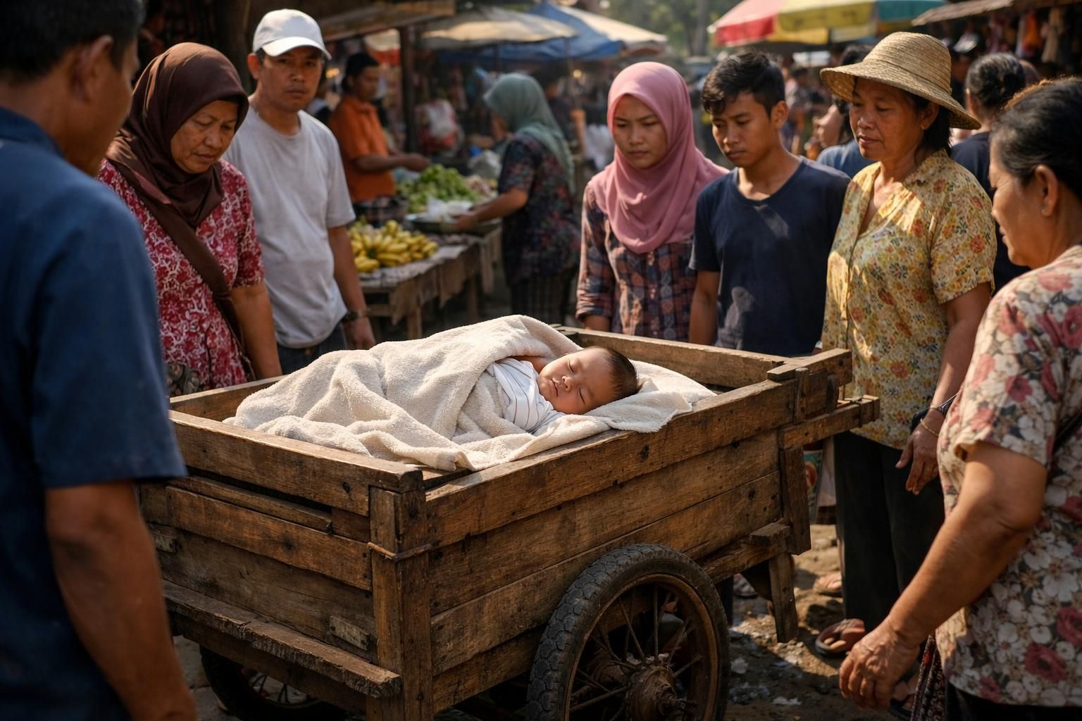 isi surat dari kakak yang meninggalkan bayi dalam gerobak di pasar minggu mengungkap bahwa ibu bayi telah meninggal, memberikan gambaran pilu tentang situasi keluarga tersebut.