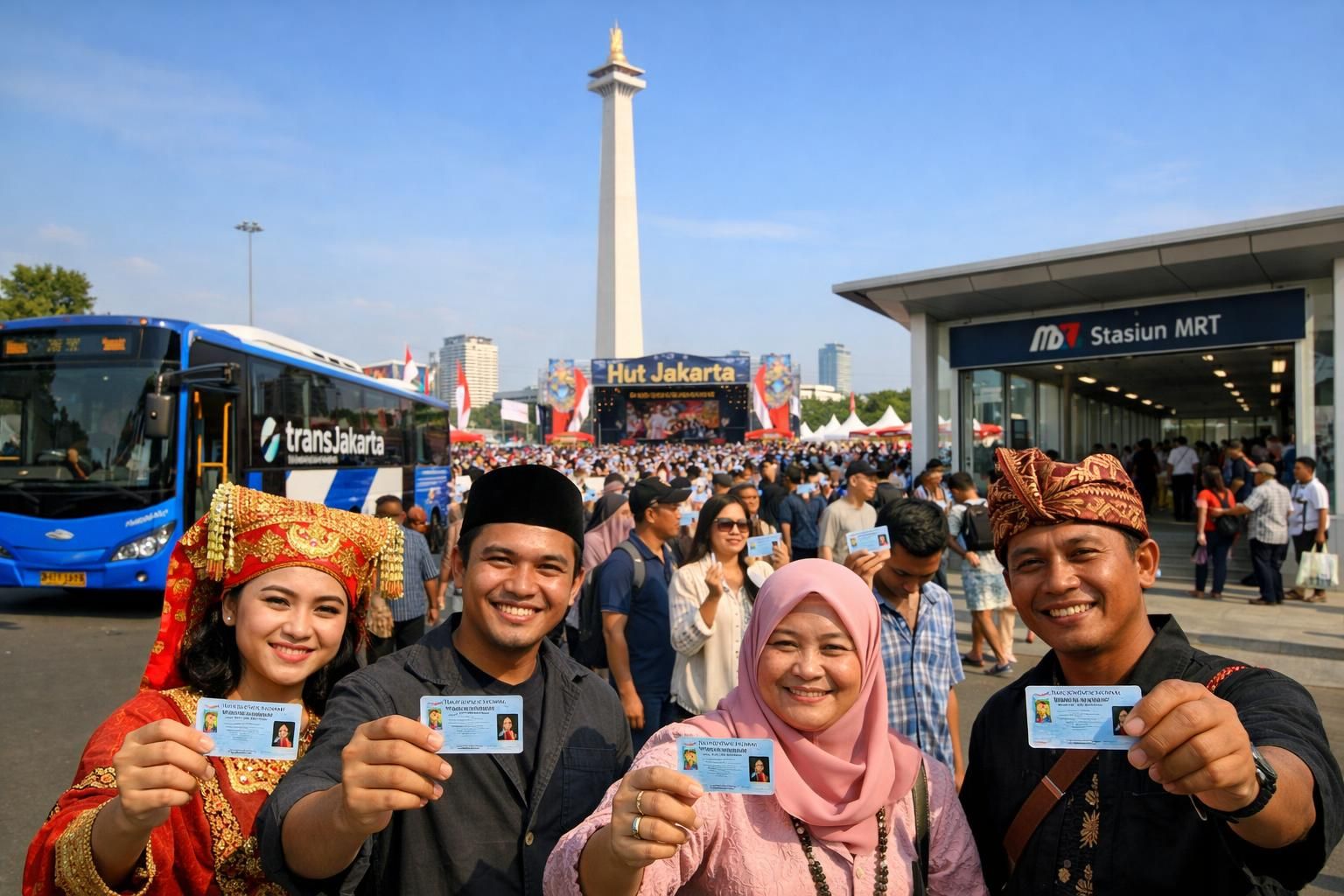rayakan hut jakarta dengan menikmati transum dan berbagai tempat wisata gratis khusus untuk warga non-dki yang memiliki ktp. temukan keseruan dan keindahan jakarta tanpa biaya!