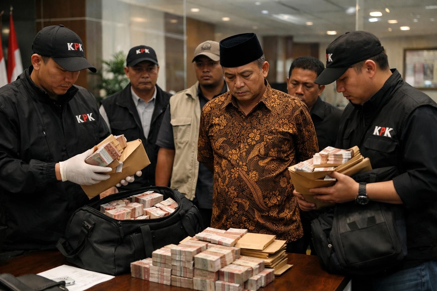 kpk mengamankan rp 2 miliar dari operasi tangkap tangan terhadap bupati pemalang anom widiyantoro, melawan korupsi demi keadilan dan transparansi.