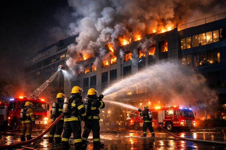 kebakaran di hotel pullman berhasil dipadamkan dengan cepat, diduga disebabkan oleh korsleting listrik. simak detail selengkapnya di detiknews.