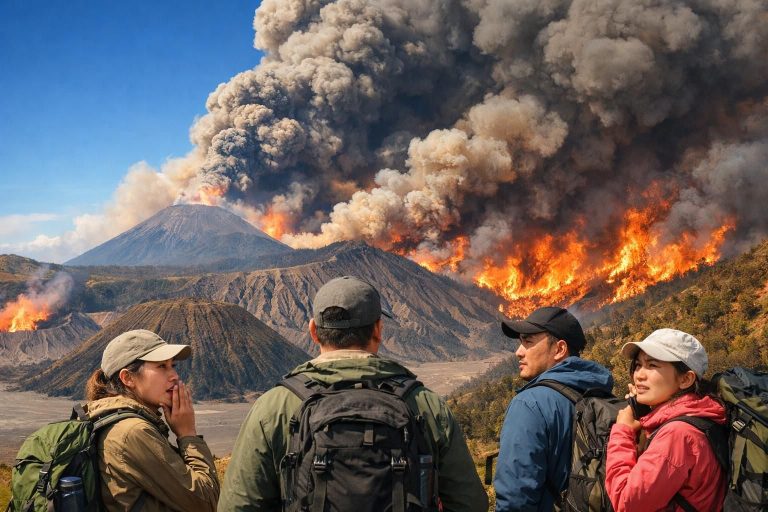 taman nasional bromo ditutup sementara akibat kebakaran hutan. pengunjung berpeluang mengklaim pengembalian tiket. dapatkan informasi terbaru hanya di detiknews.