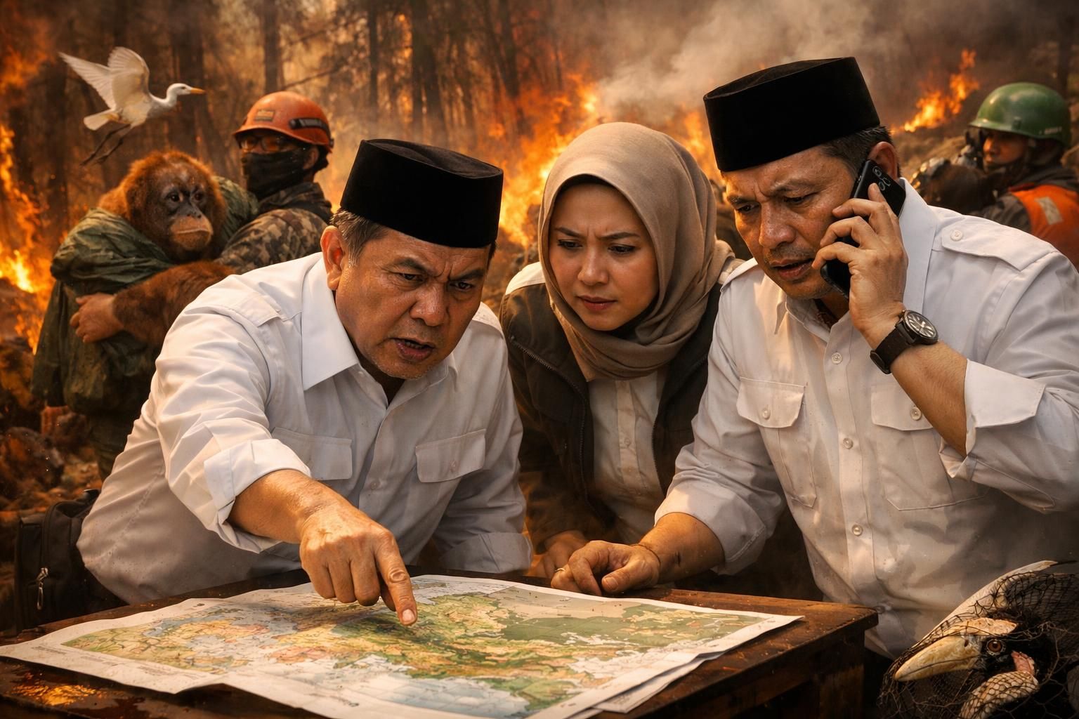 anggota dpr mendesak percepatan evakuasi satwa untuk mencegah kematian akibat kebakaran hutan dan lahan (karhutla).
