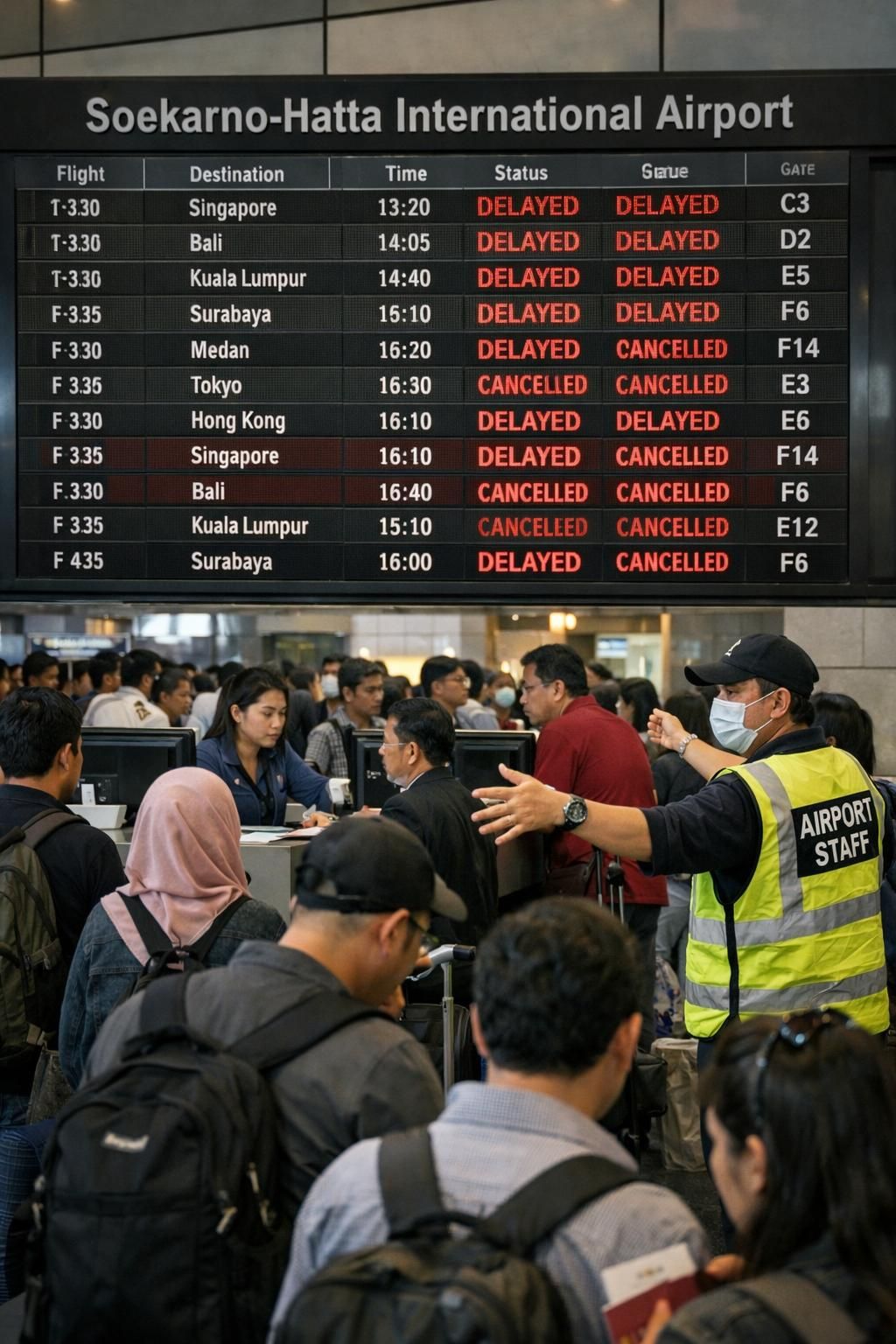 bandara soetta ditutup sementara hingga pukul 13.30 wib akibat erupsi anak krakatau, menyebabkan gangguan lalu lintas udara. simak informasi terkini di detiknews.